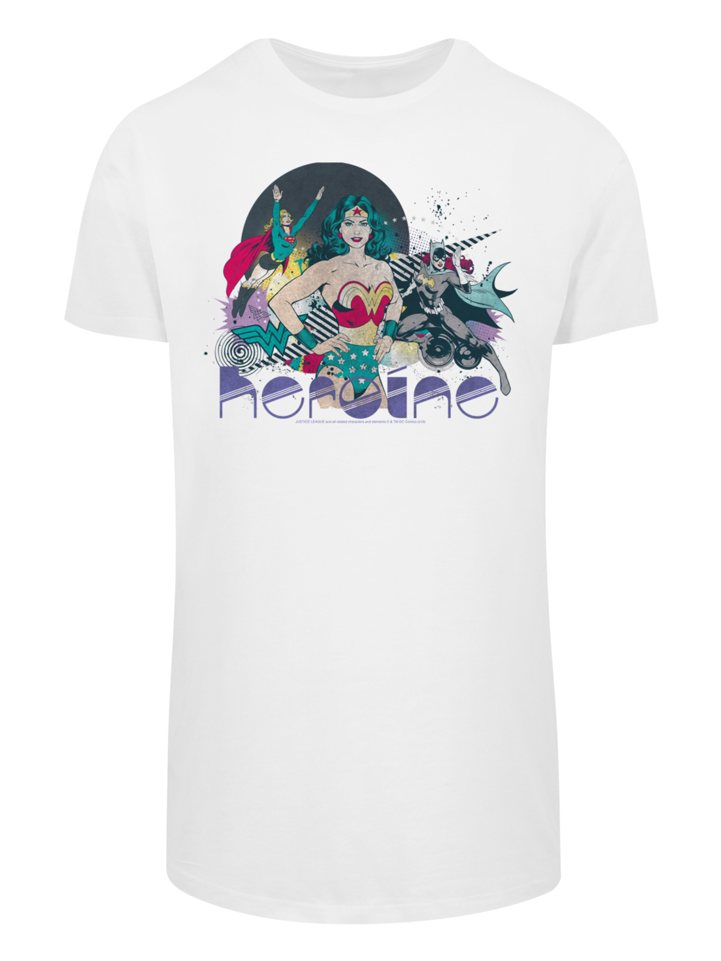 T-Shirt 'DC Comics Justice League Heroine' F4NT4STIC en blanc : devant