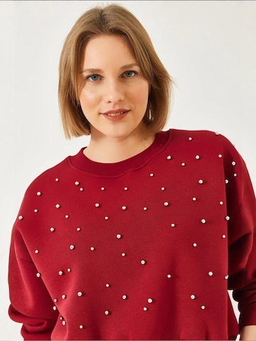 Bianco Lucci Sweatshirt in Rot