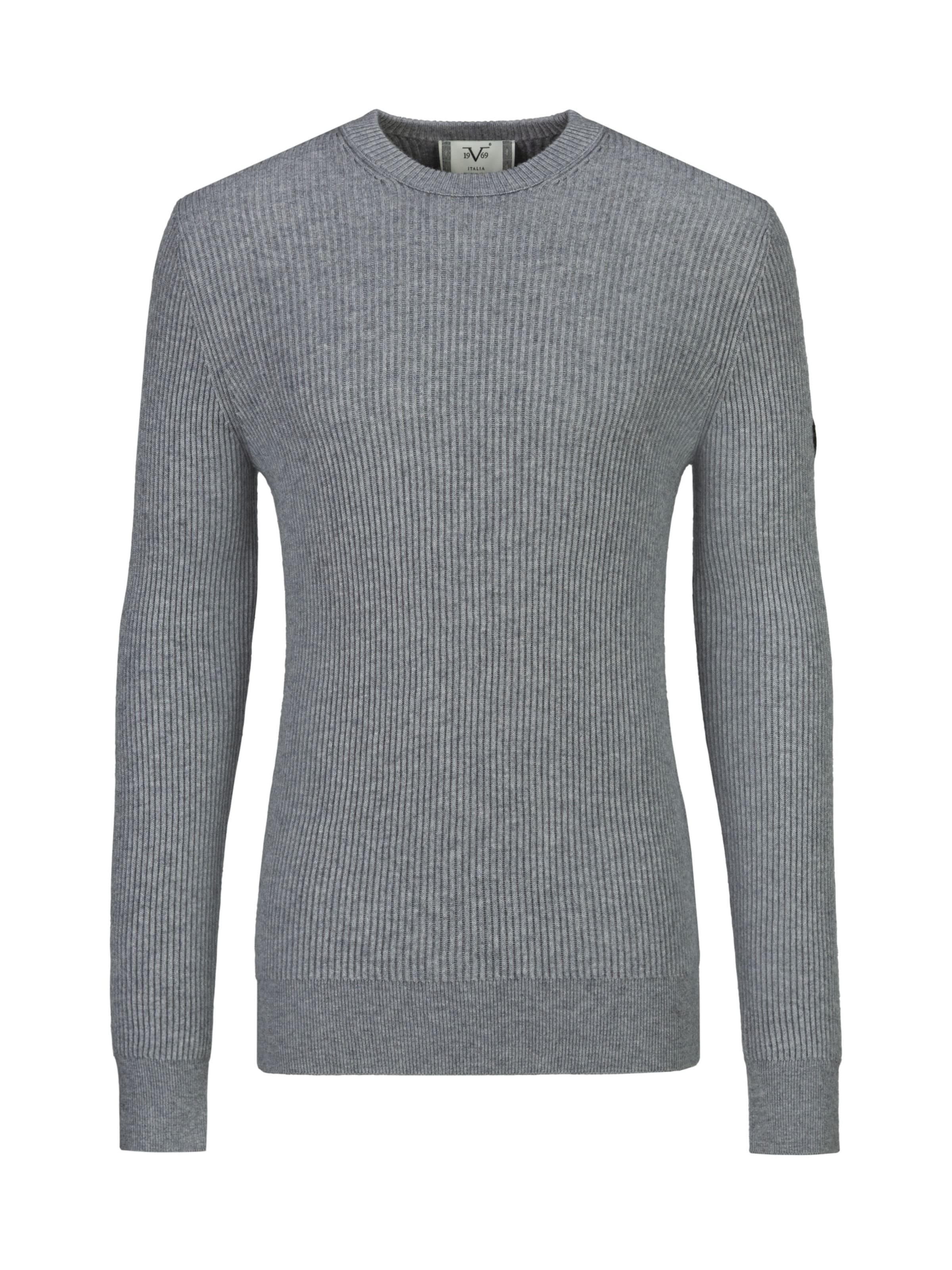19V69 ITALIA Pullover 'Riziero' in Grau: Vorderseite