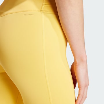 ADIDAS PERFORMANCE Skinny Workout Pants 'Optime Full-length' in Yellow