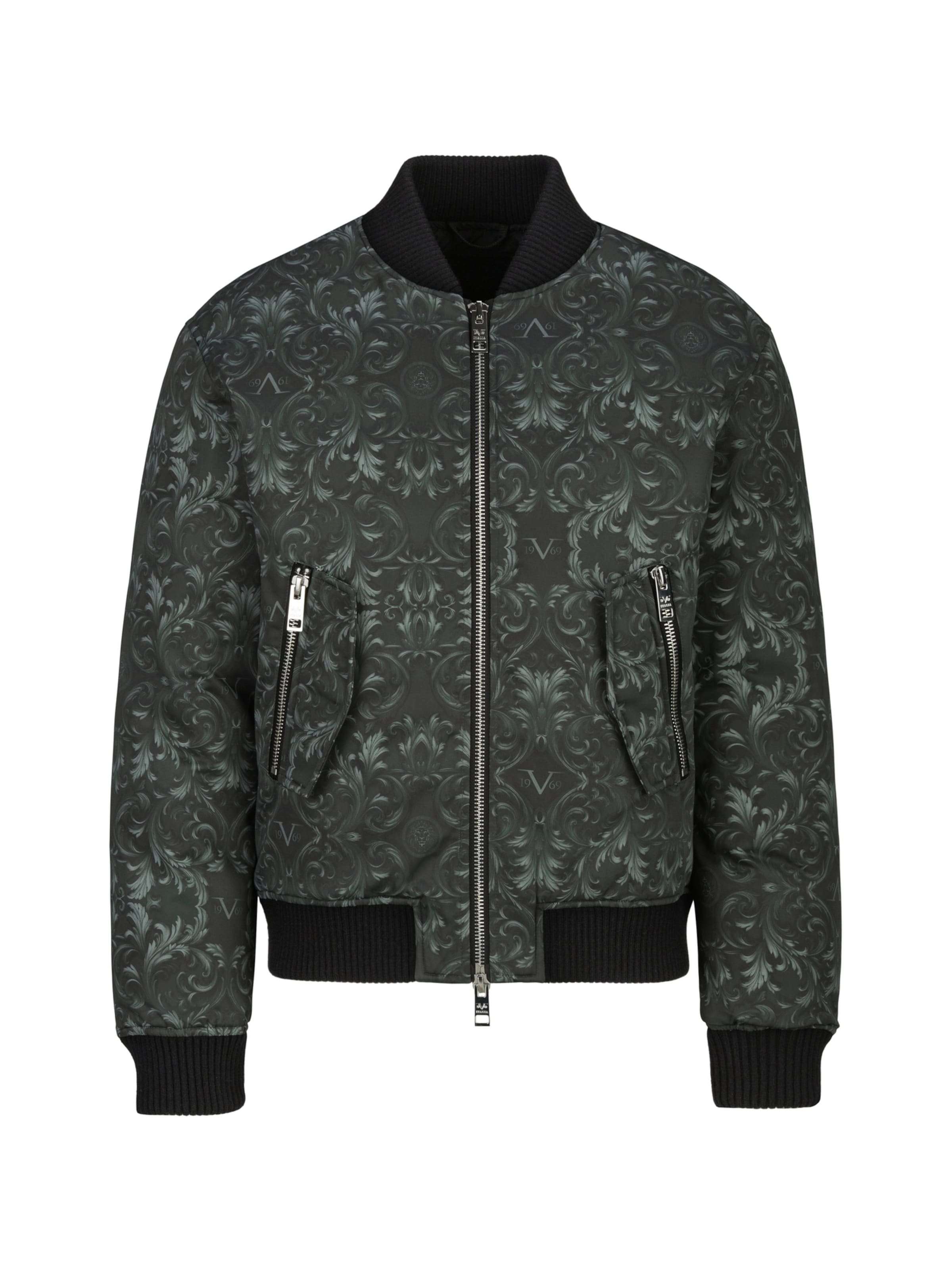 19V69 ITALIA Between-Season Jacket 'Camillo Baroque Str' in Black: front