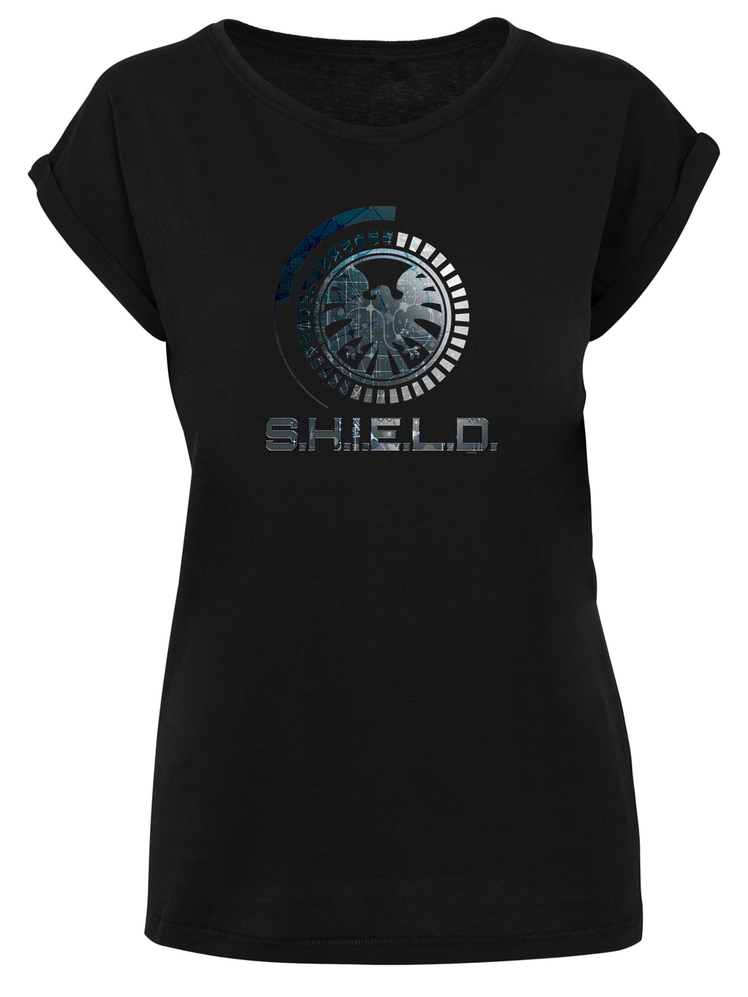 F4NT4STIC Shirt 'Marvel Avengers Shield Circuits' in Black: front