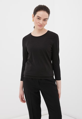 Finn Flare Langarmshirt 'Basic' in Schwarz: Vorderseite