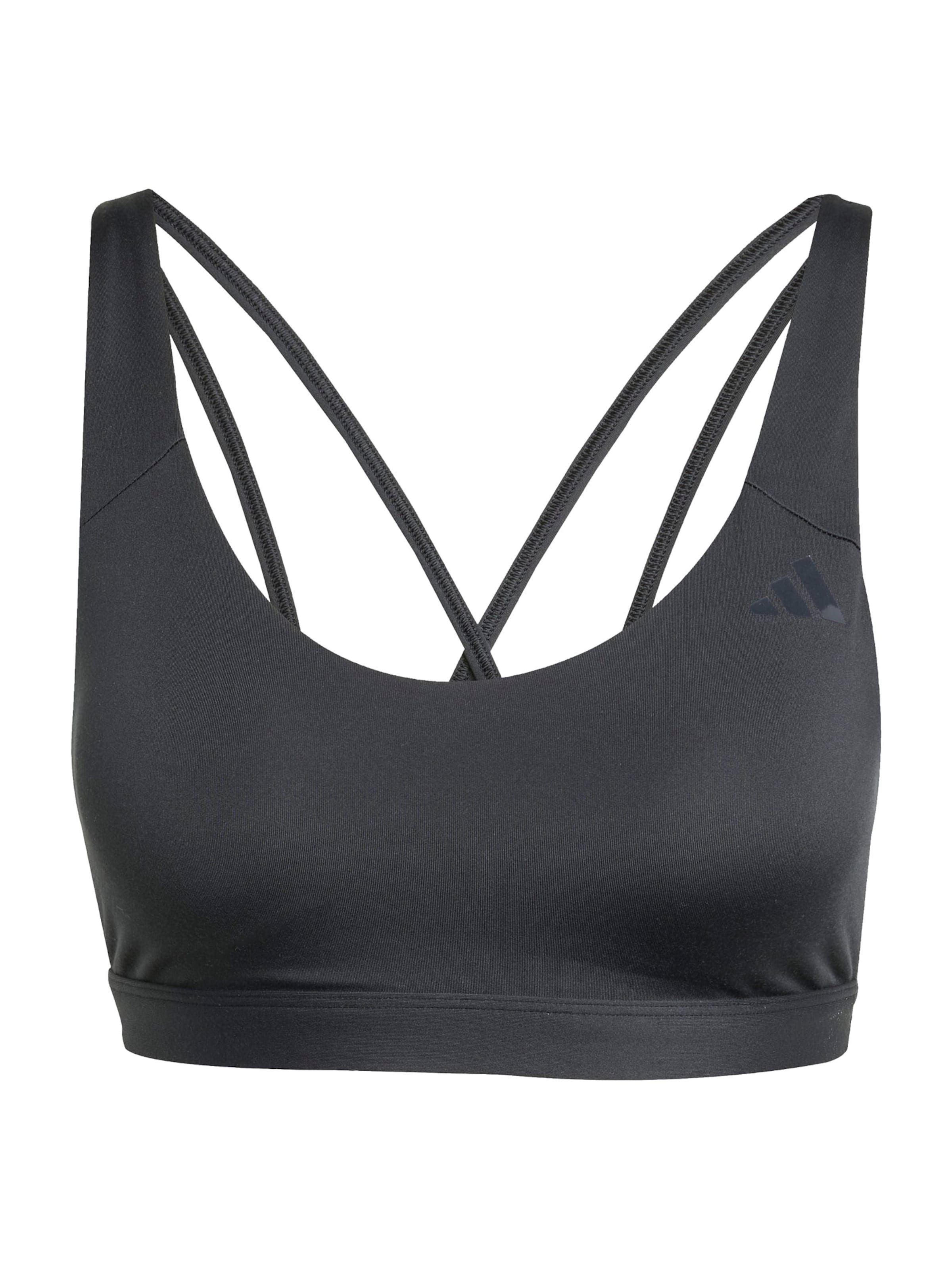 Sutien sport 'All Me Ess' de la ADIDAS PERFORMANCE pe negru: față