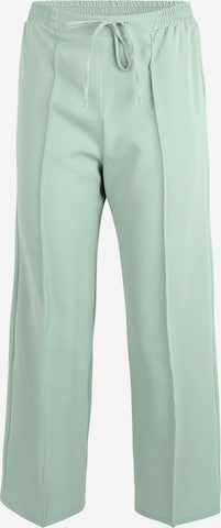 Dorothy Perkins Petite Wide leg Trousers with creases in Green: front