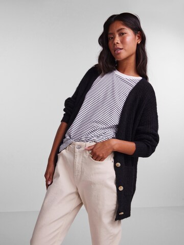 PIECES Knit Cardigan 'LILAN' in Black