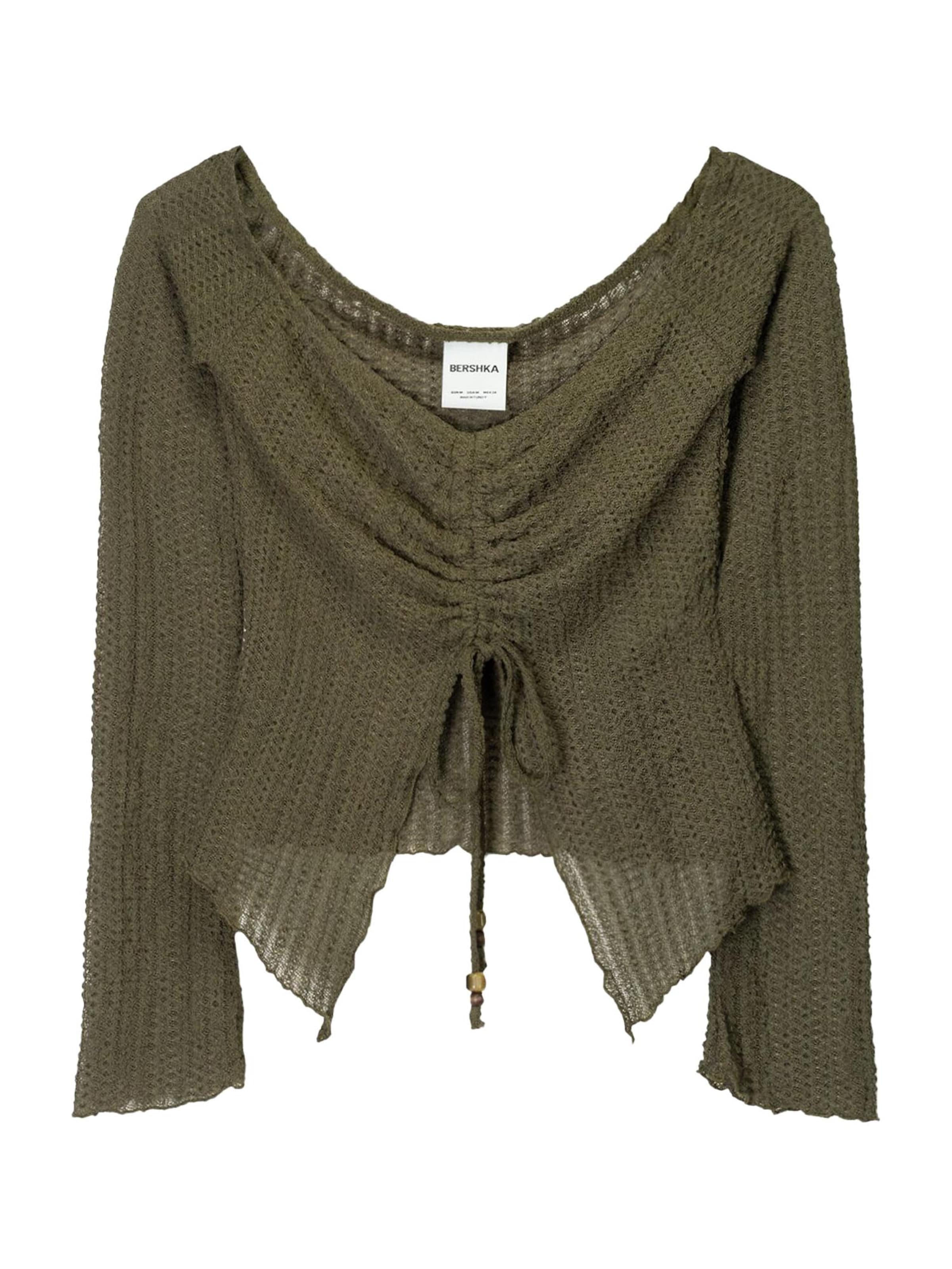 Bershka Pulover | zelena barva: sprednja stran