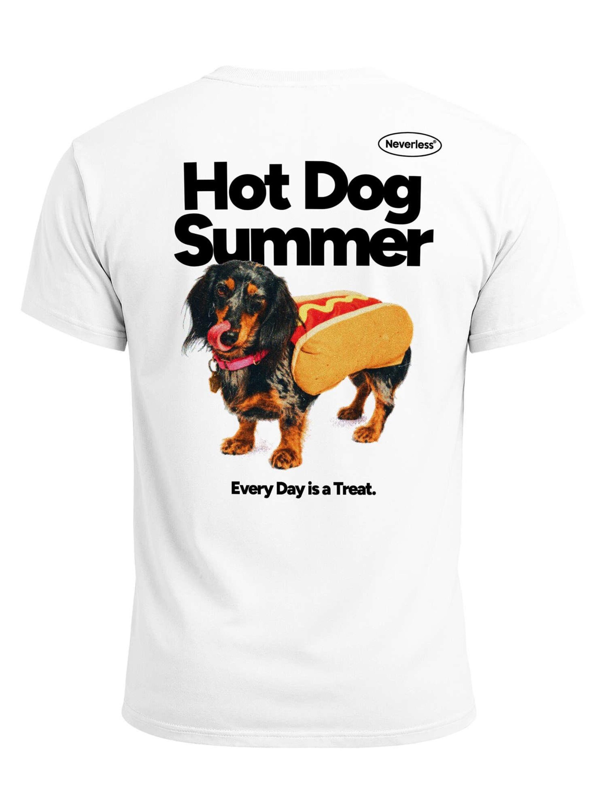 Neverless Shirt 'Hot Dog Summer' in White: front