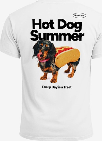 Neverless Shirt 'Hot Dog Summer' in White: front