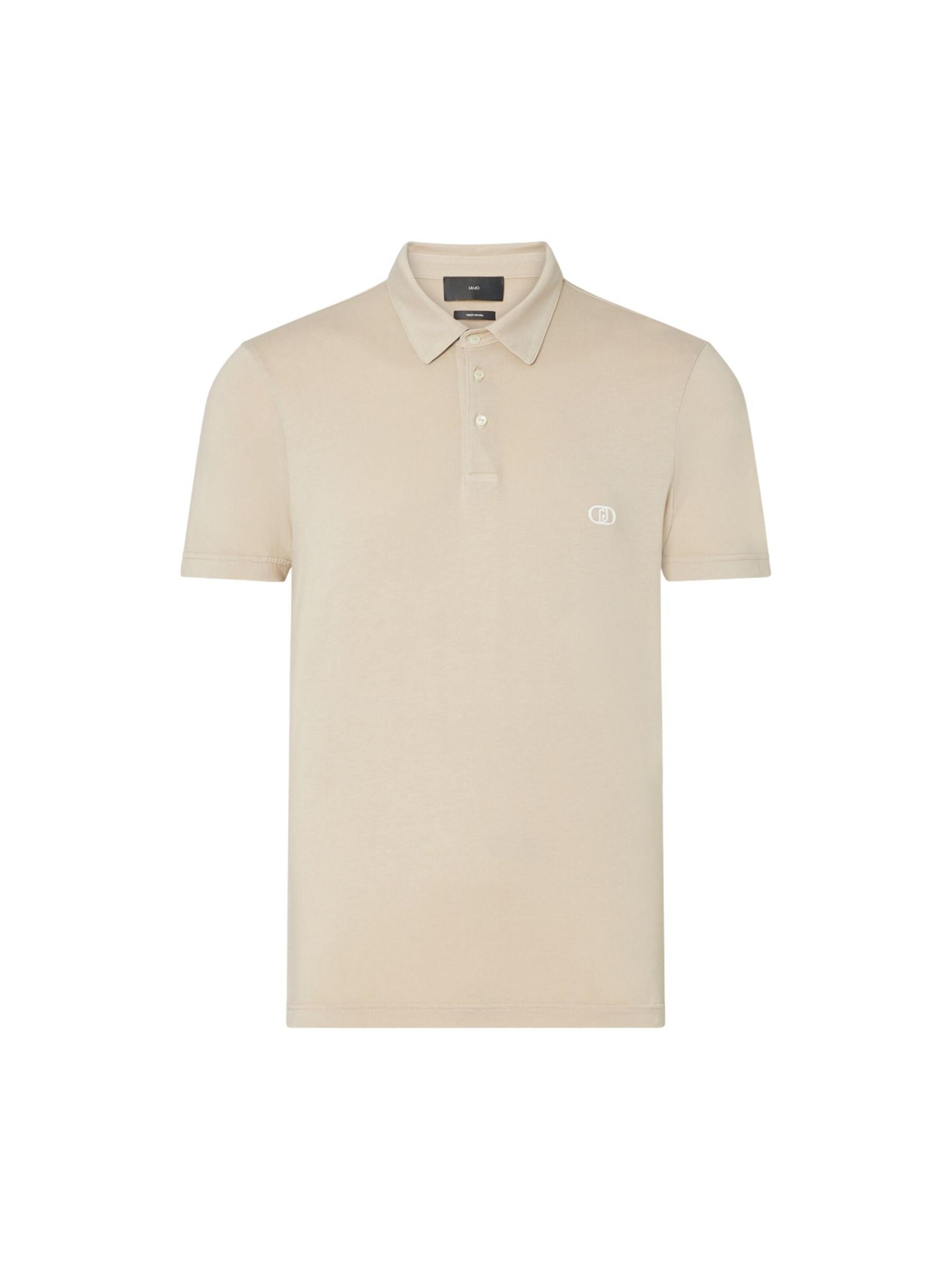 Liu Jo Shirt 'LIU JO UOMO POLO LYOCEL POLO'‌‌‌‌‌ in Beige: Vorderseite