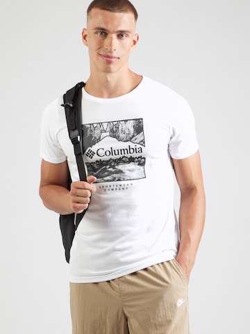 T-Shirt fonctionnel 'CSC' COLUMBIA en blanc : devant