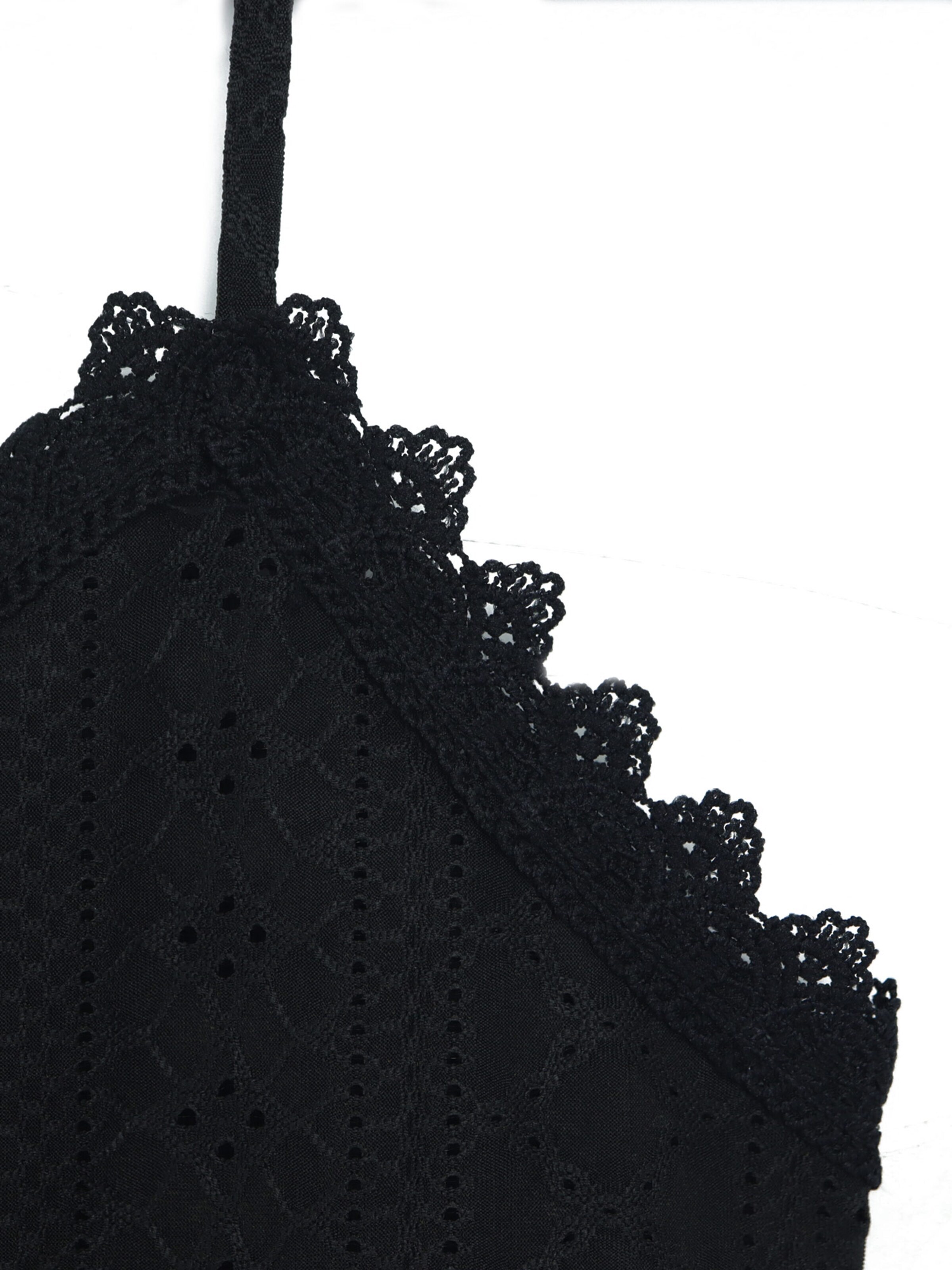 Haut 'V-neck summer lace vest' MEETWEE en noir