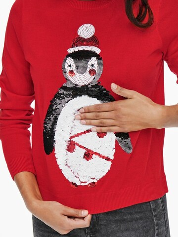 ONLY Pullover 'Xmas' i rød