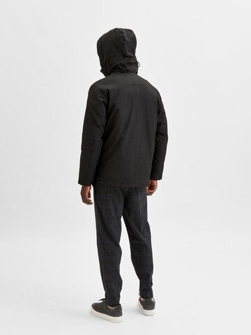 SELECTED HOMME Winter Jacket 'Piet' in Black