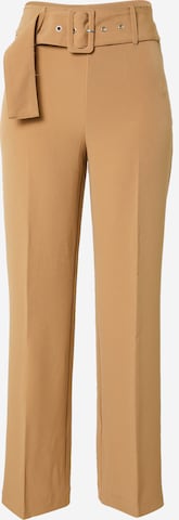 VILA Loose fit Pleated Pants 'Bloa' in Brown: front