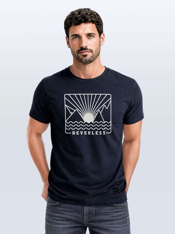 Neverless Shirt 'Sonnenuntergang' in Blue: front