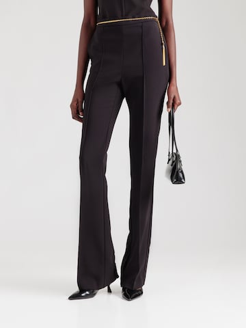 Elisabetta Franchi - Acampanado Pantalón plisado en negro: frente