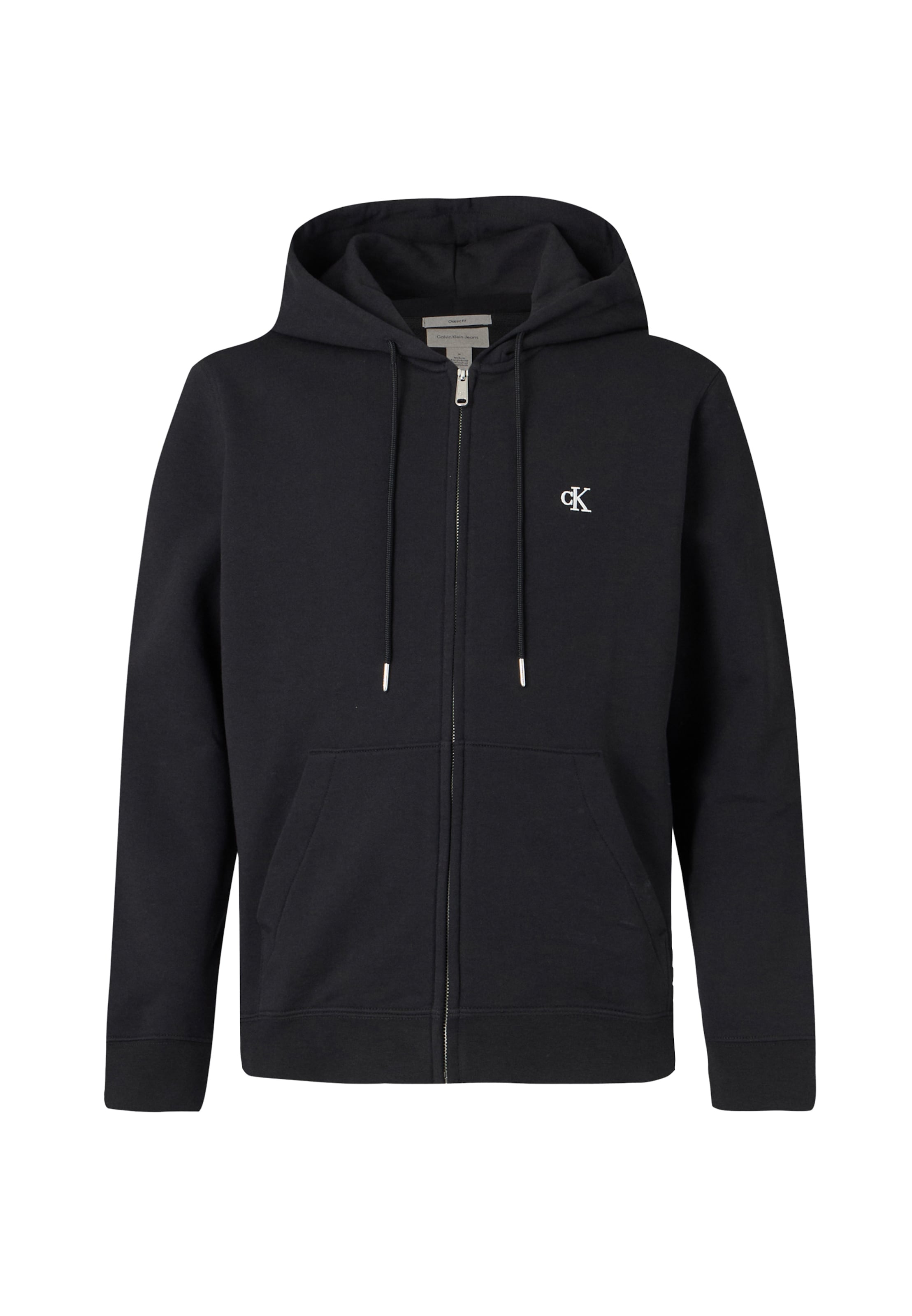 Calvin Klein Jeans Sweatjacke in Schwarz: Vorderseite