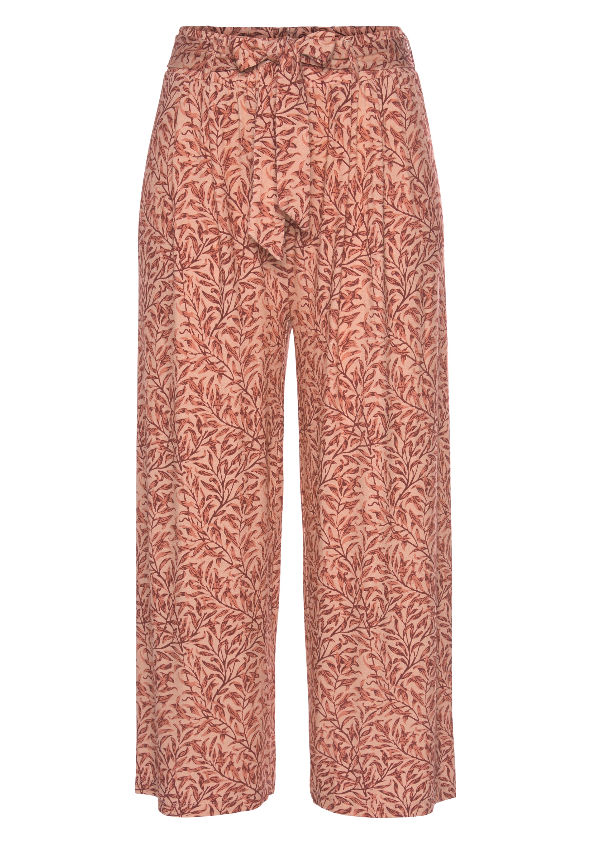 BEACH TIME - Perna larga Calças 'Beach Time' em vermelho: frente