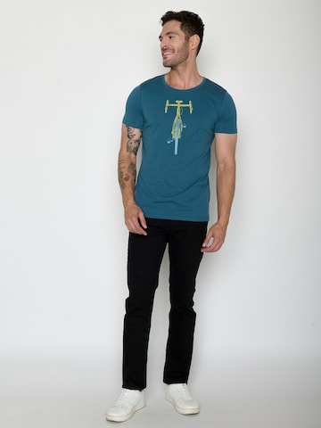 Maglietta 'Guide Bike Front Stamp' di GREENBOMB in blu