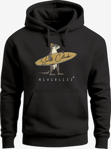 Neverless Sweatshirt 'Surf Club' in Black: front