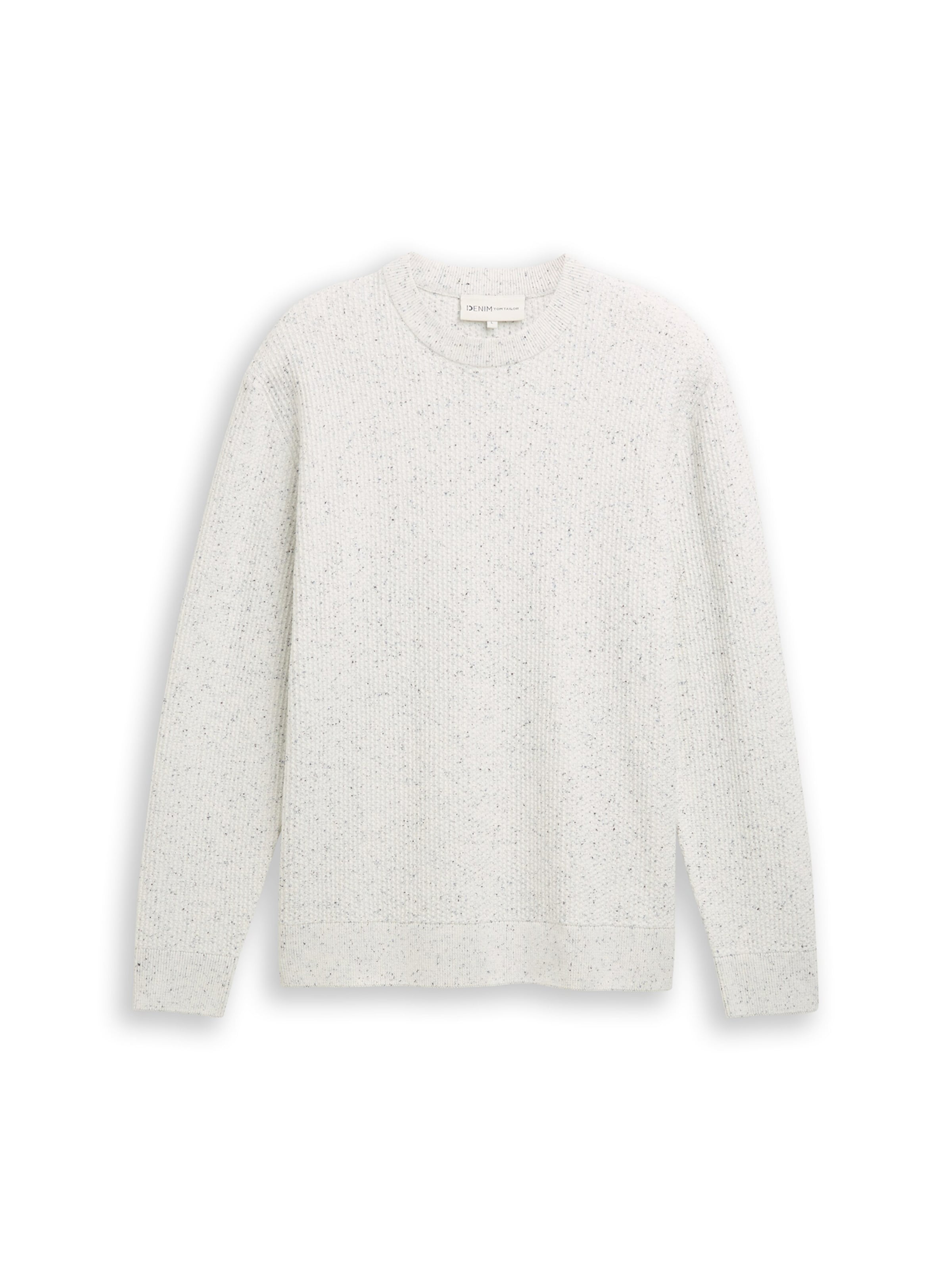 Pull-over TOM TAILOR DENIM en blanc : devant