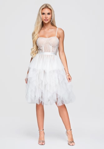 Ombre Cocktailjurk in Wit