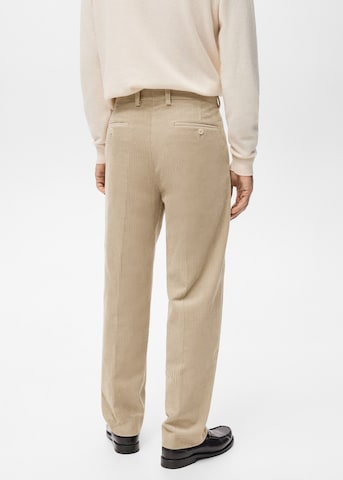 MANGO MAN Loose fit Pleated Pants 'Portici' in Beige