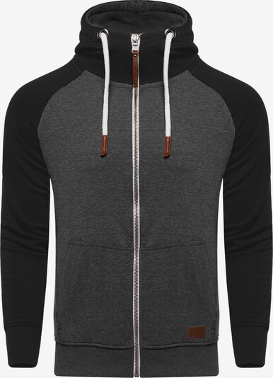 behype Sweatjacke 'HENRAY' in dunkelgrau, Produktansicht