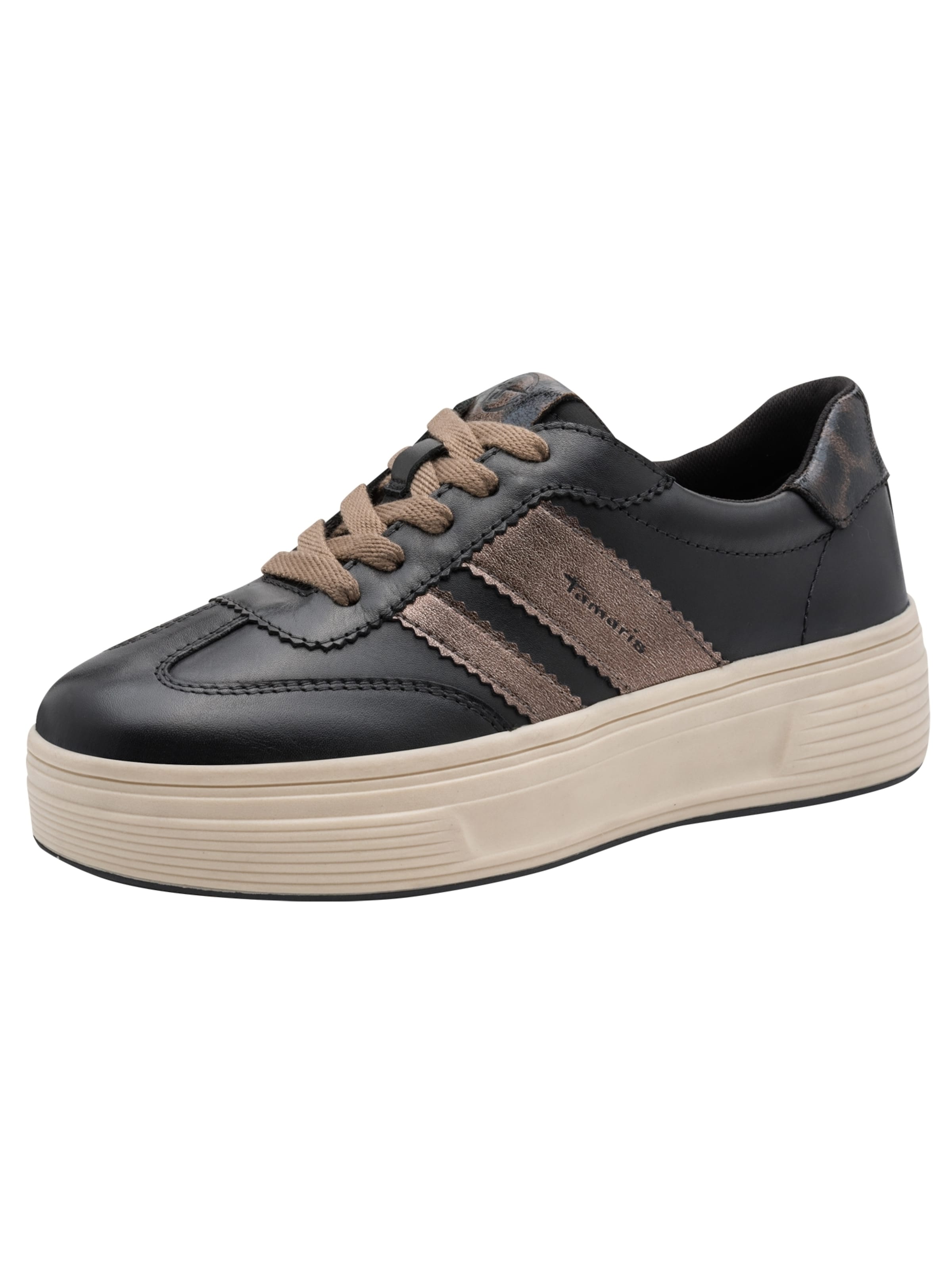 Tamaris Platform trainers in Black: front