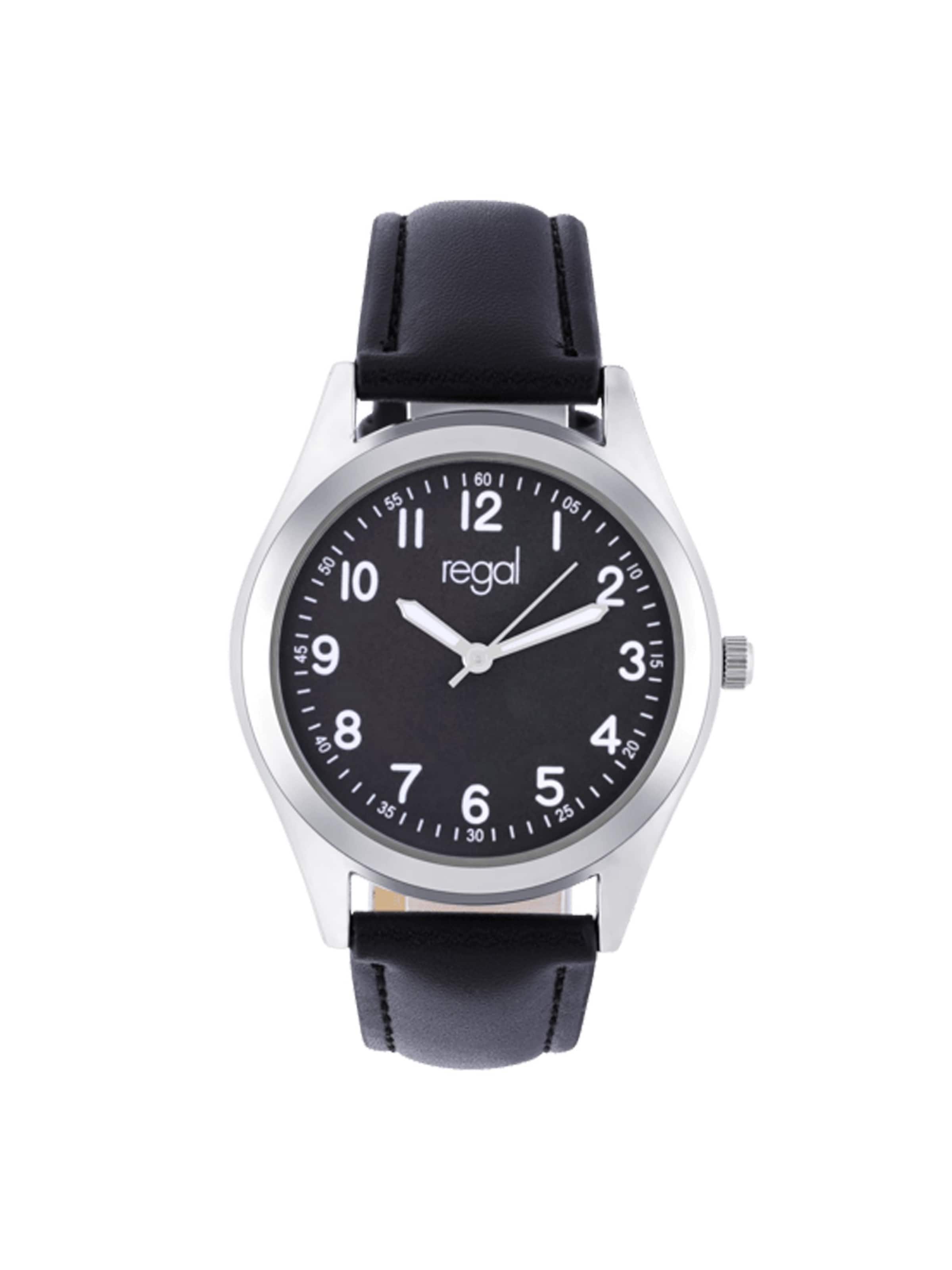 Lucardi Analoog horloge 'Klassisch' in Zwart: voorkant