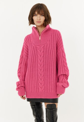 TOPTOP STUDIO Oversized Sweater in Pink: front