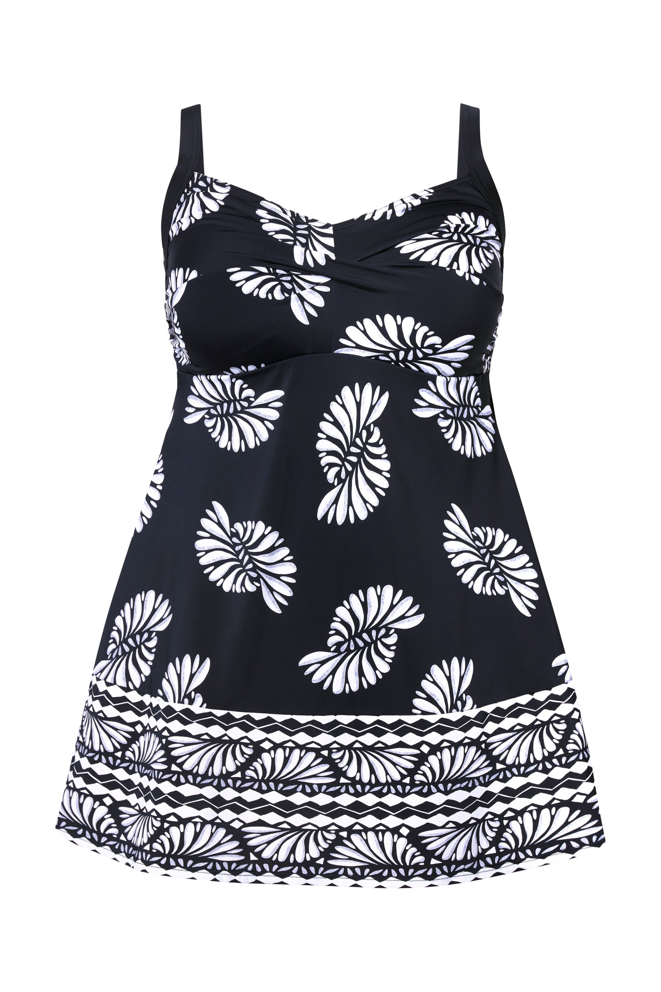 Ulla Popken Bustier Badpakjurk in Zwart: voorkant