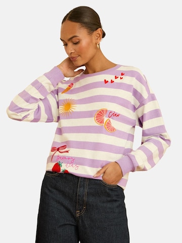 love & roses Sweatshirt in Lila: voorkant