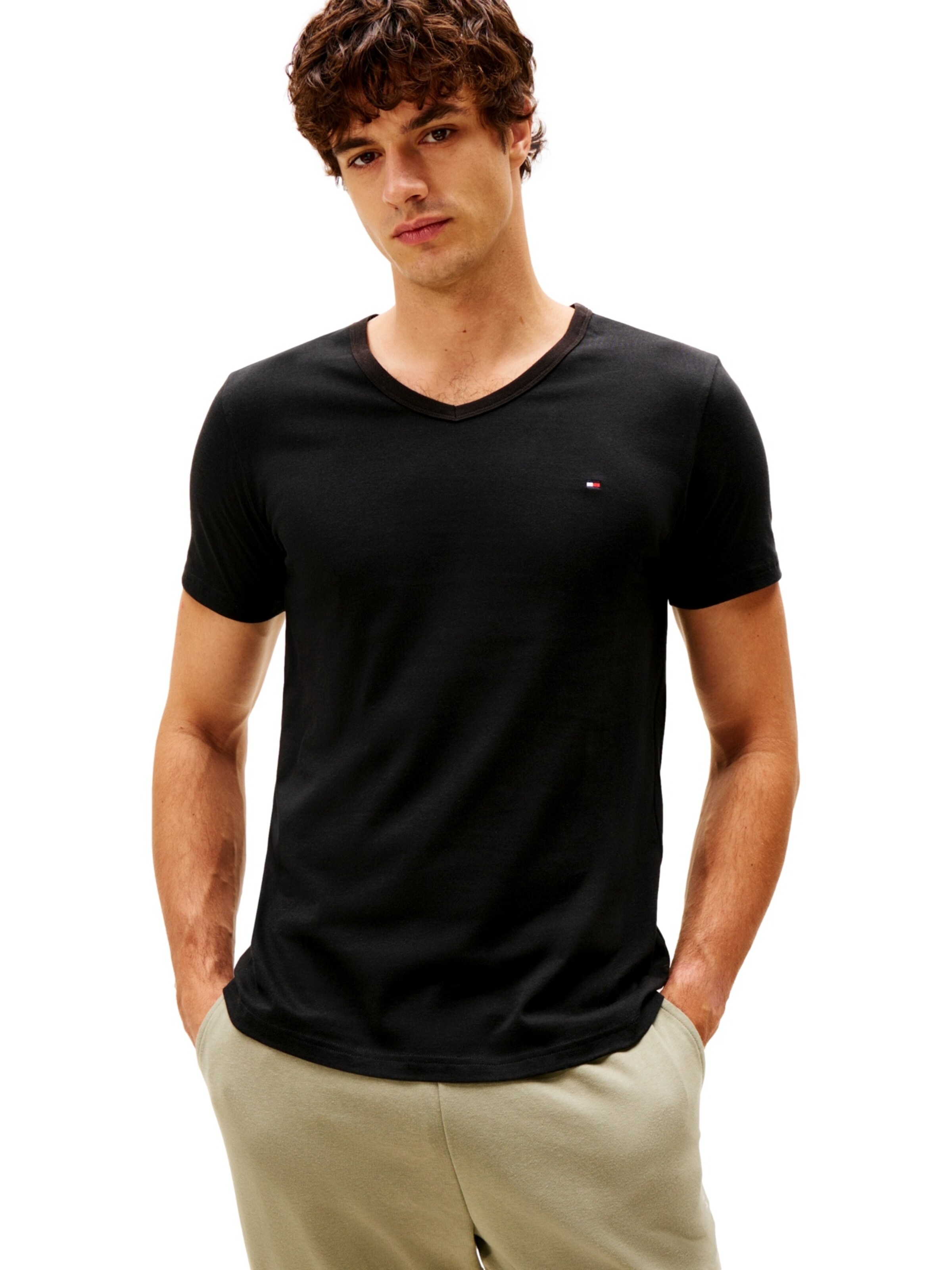 melns TOMMY HILFIGER T-Krekls: no priekšpuses