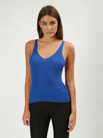 Influencer Top in Blauw: voorkant