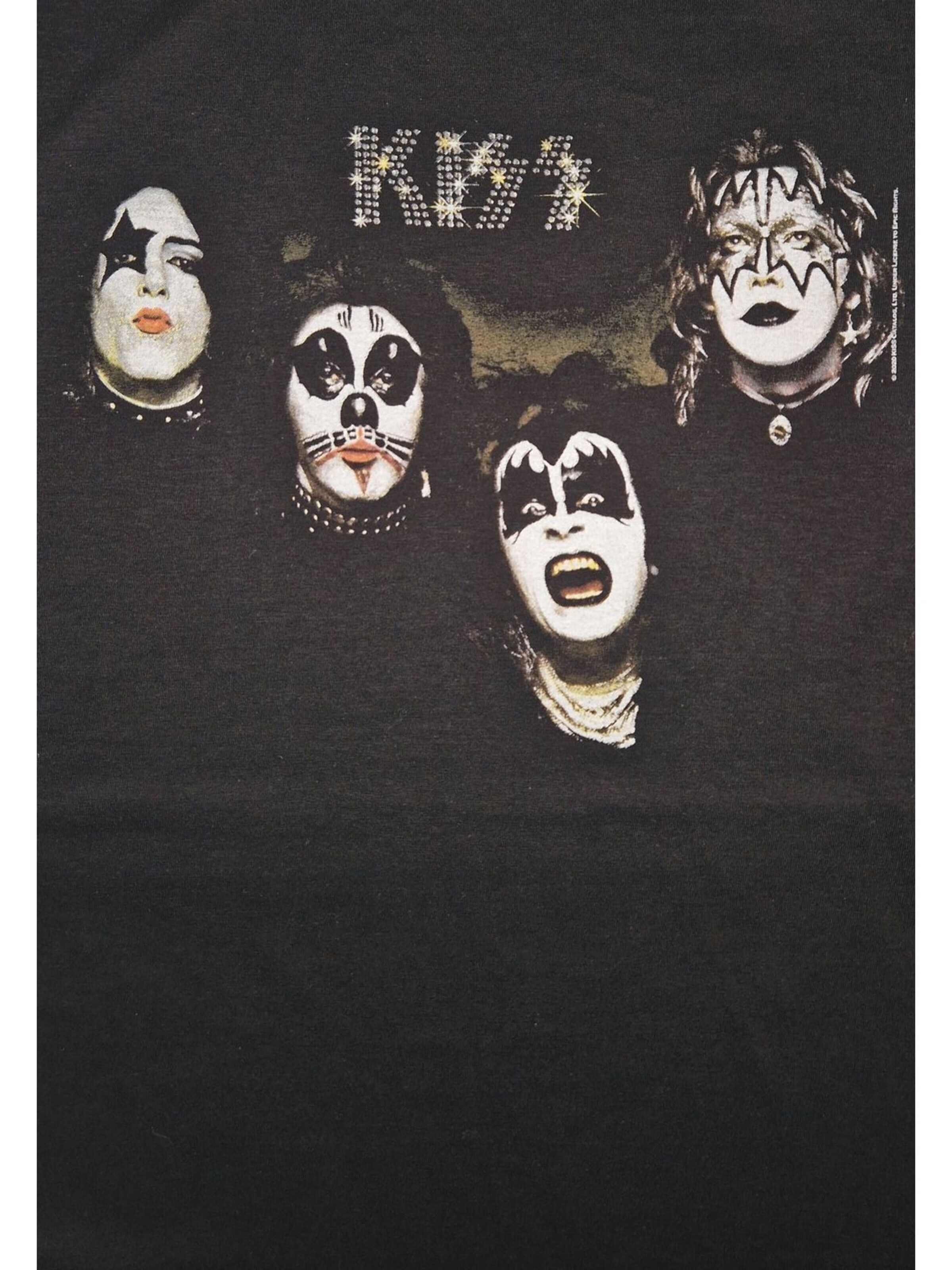 Sweat-shirt 'Kiss - 1974  Hoodie' Kiss en noir