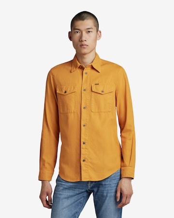 G-Star RAW Slim fit Button Up Shirt in Yellow: front