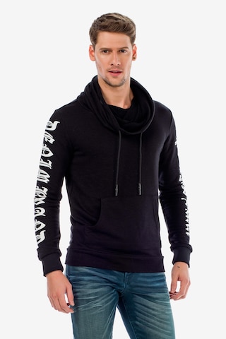 CIPO & BAXX Sweatshirt in Zwart: voorkant