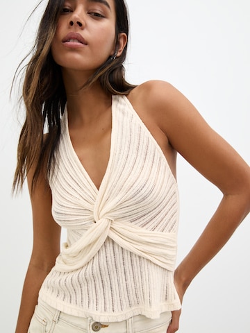 Pull&Bear Stricktop in Beige