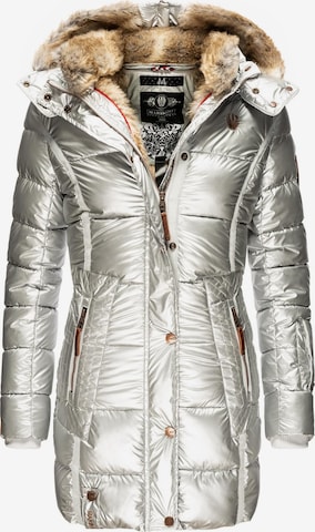 MARIKOO Χειμερινό παλτό σε ασημί: μπροστά