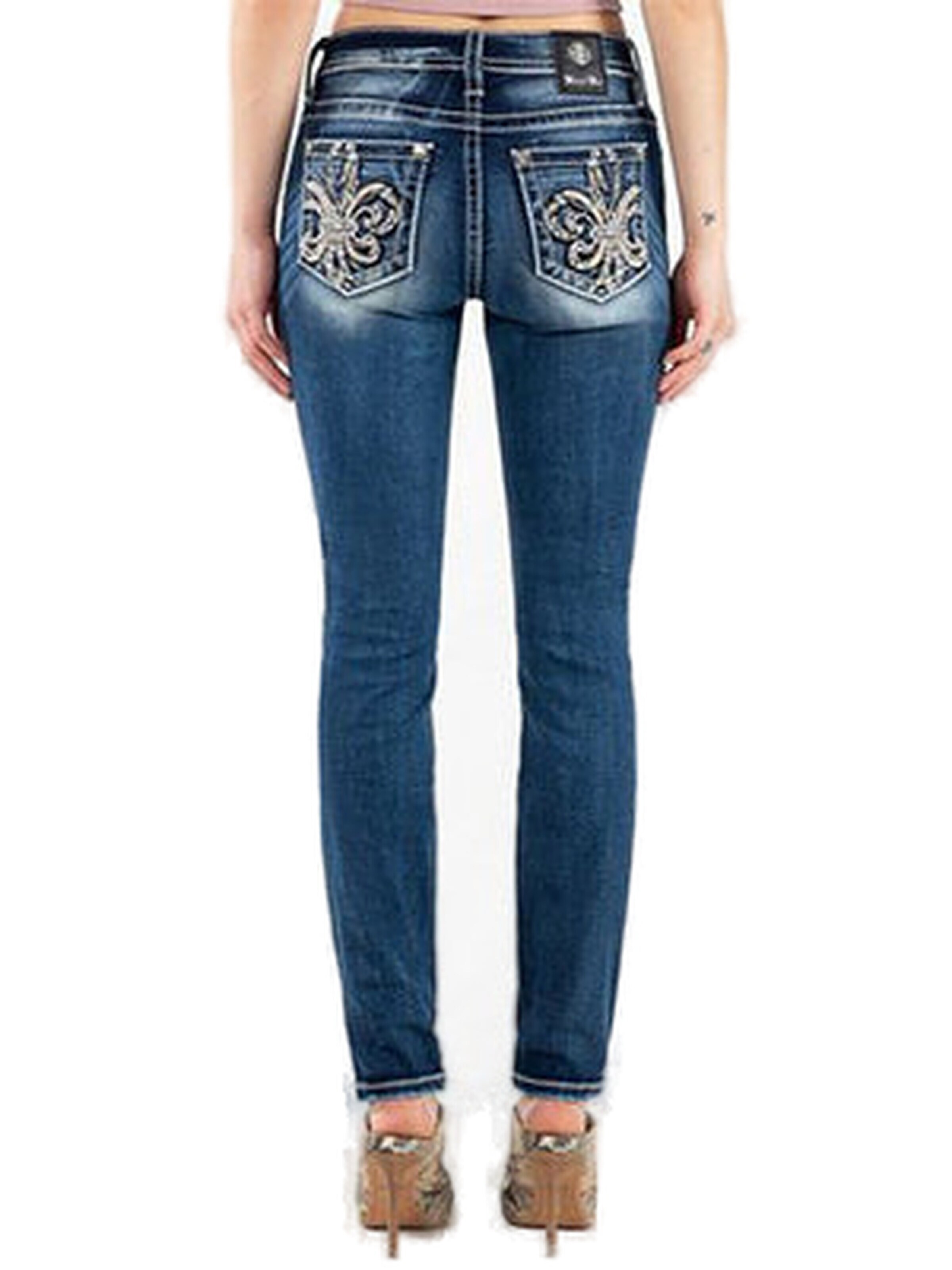 Miss Me Skinny Jeans 'D1032 Mid-Rise Jeans' in Blue