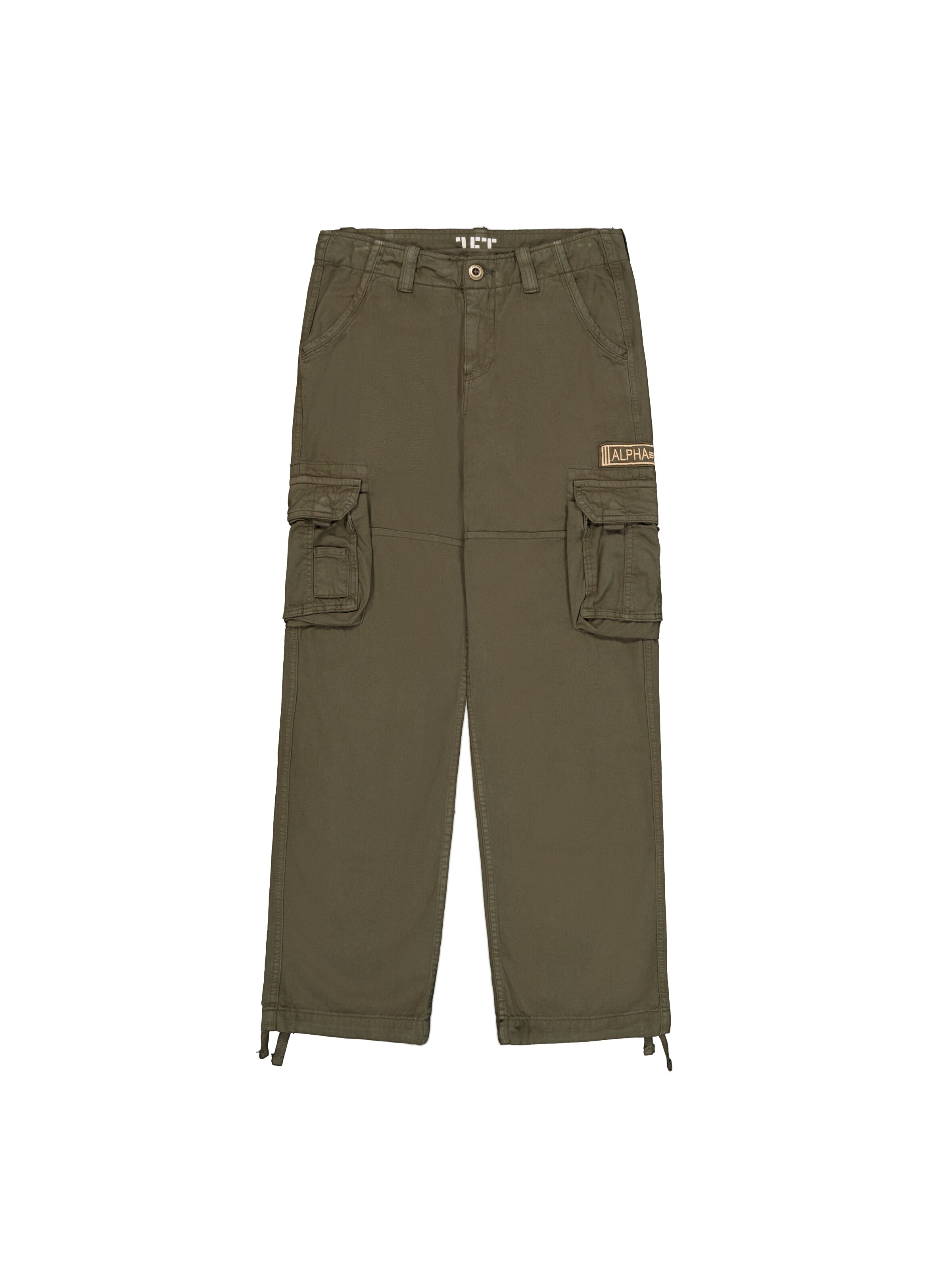ALPHA INDUSTRIES Regular Cargo Pants 'Jet' in Green: front