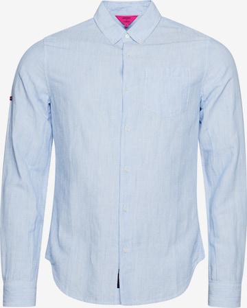 Superdry Regular fit Button Up Shirt in Blue: front