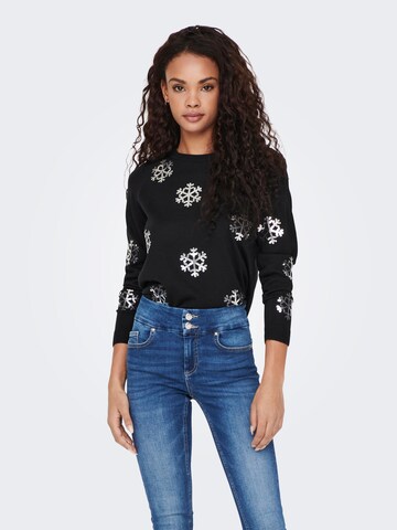 ONLY - Jersey 'XMAS SNOWFLAKE' en negro: frente