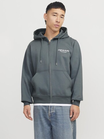 JACK & JONES Sweatvest 'JORVESTERBRO' in Grijs: voorkant