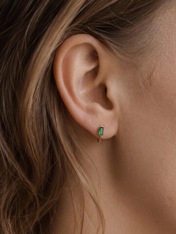 Kamakula Earrings 'Green Baguette' in Gold