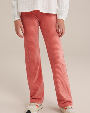 WE Fashion Flared Leggings in Orange: front