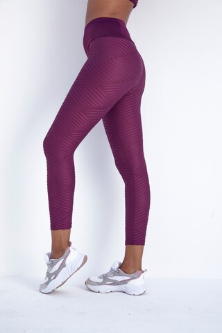 LASCANA ACTIVE Skinny Workout Pants in Purple: front