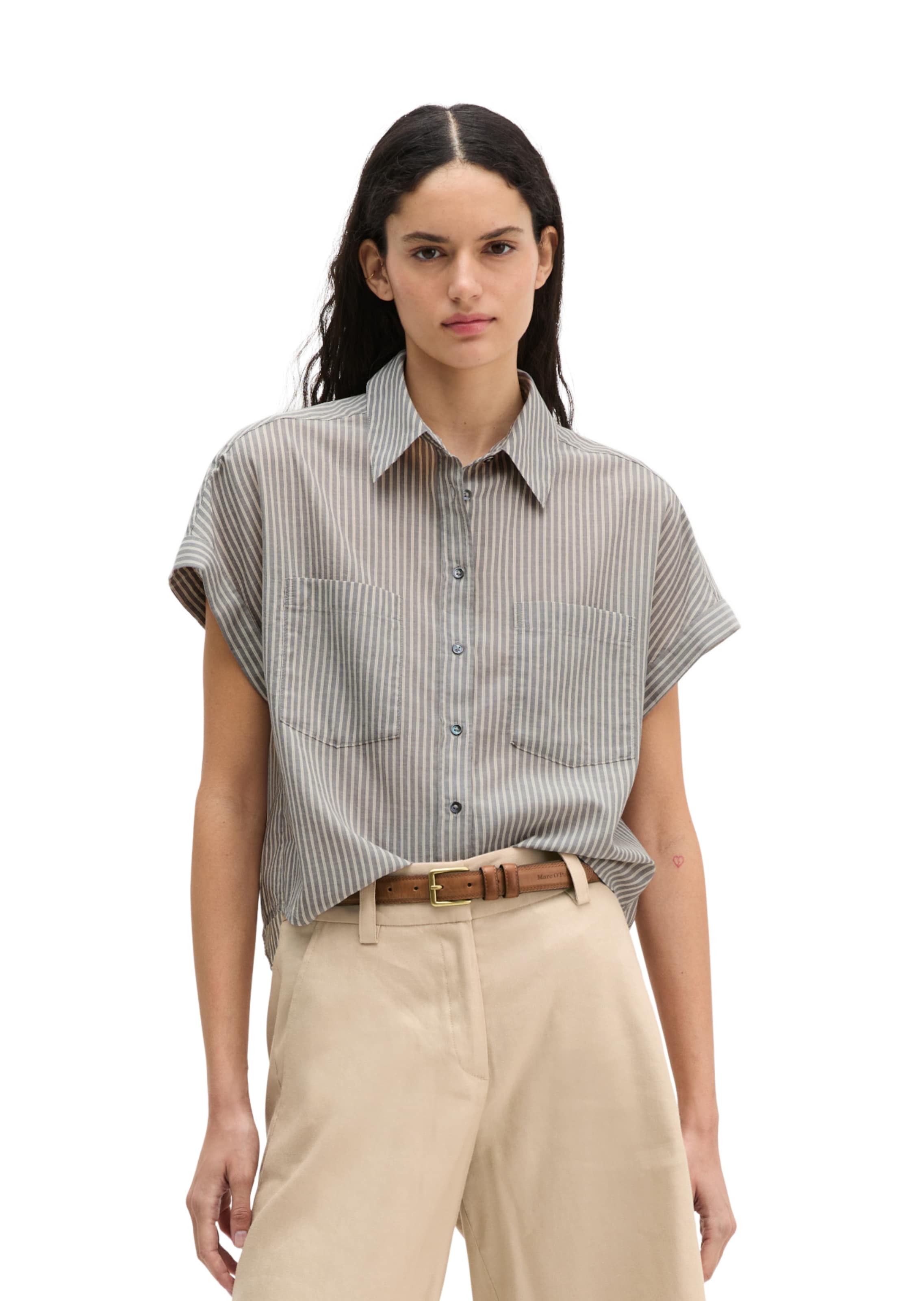 Marc O'Polo Bluse in Grau: Vorderseite